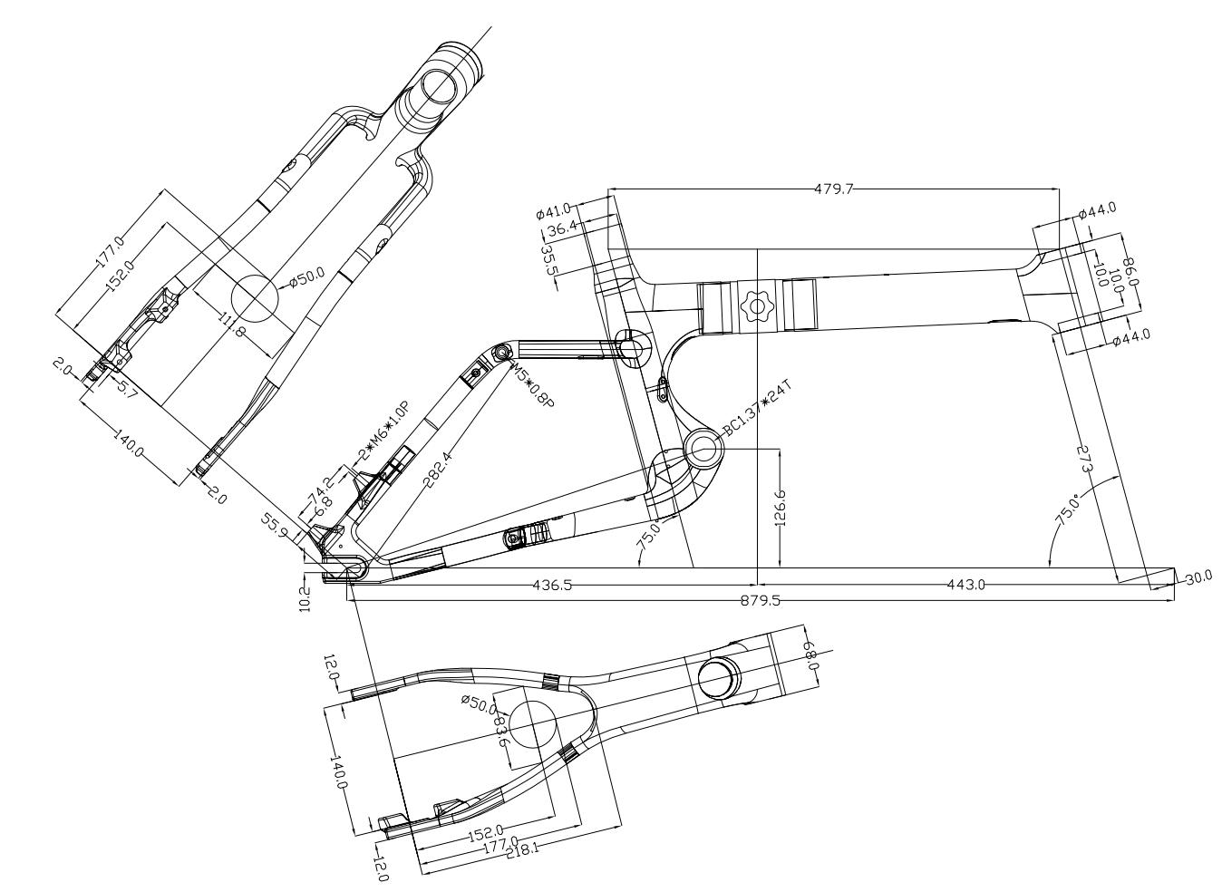 Carbon fiber folding frame drawing Carbon fiber folding frame drawing