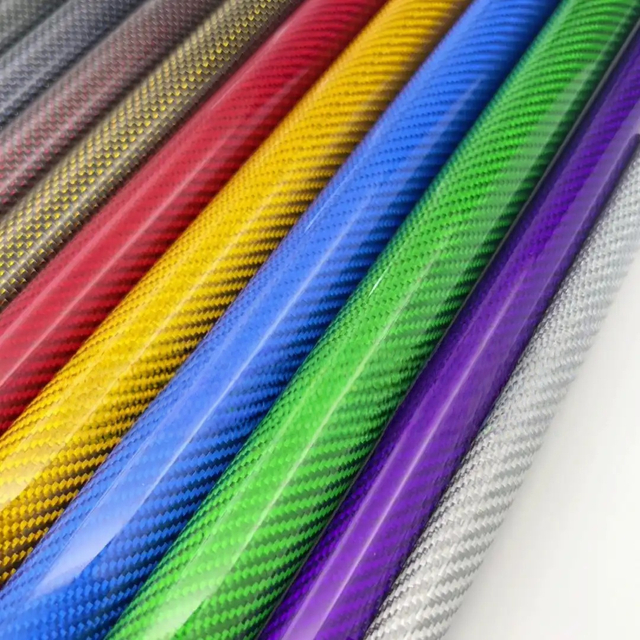 R-CF-Tube Customized Thickness ,Diameter ，Color High Strength Plain/Twill Carbon Fiber Pipe for Sale