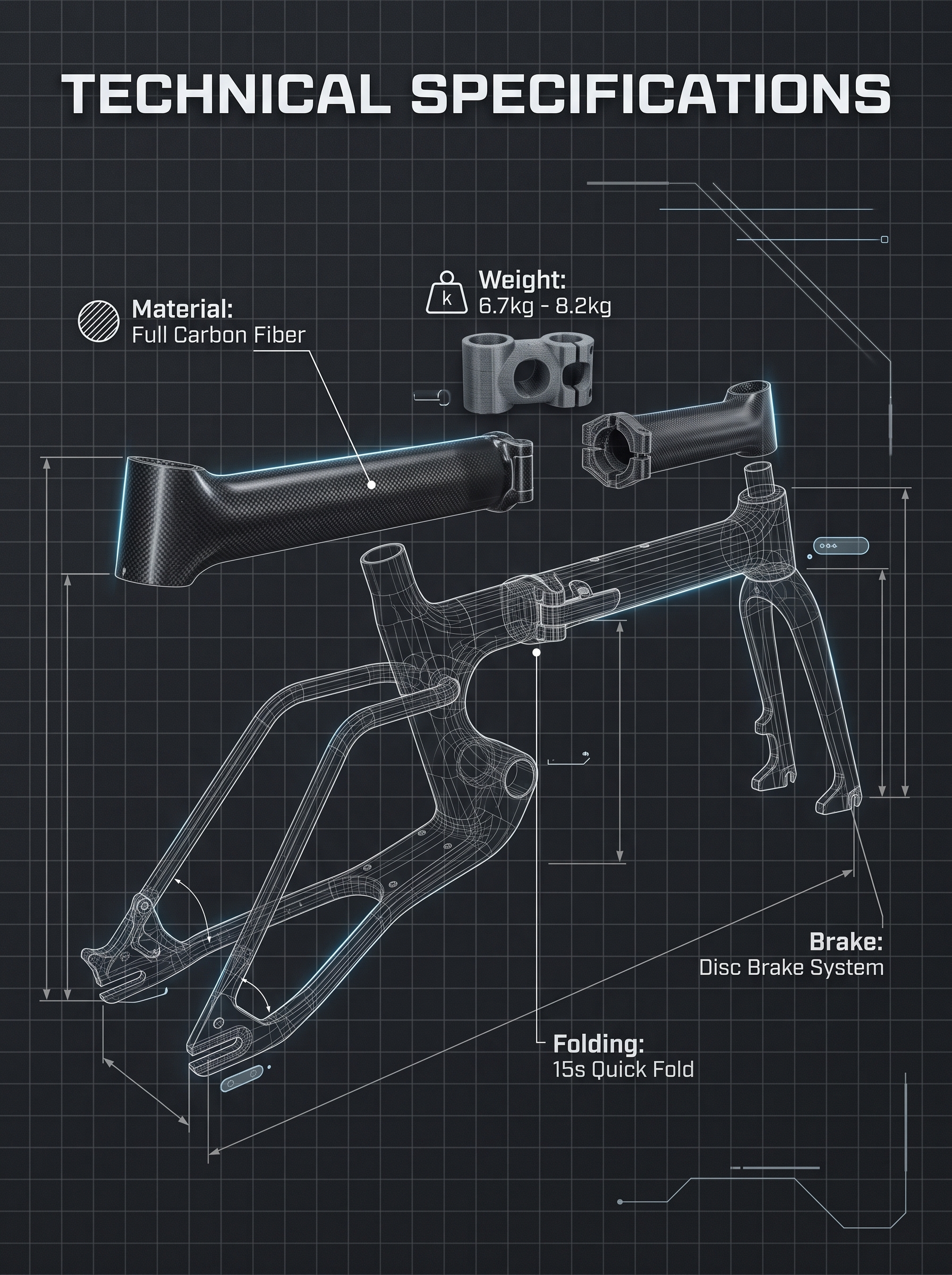 Carbon fiber folding bike (6)